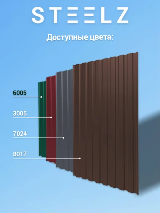 Steelz Профлист МП20 2000 х 1150 х 0,35 мм зеленый 6005, 100 ш, 2000x1150, фото 3