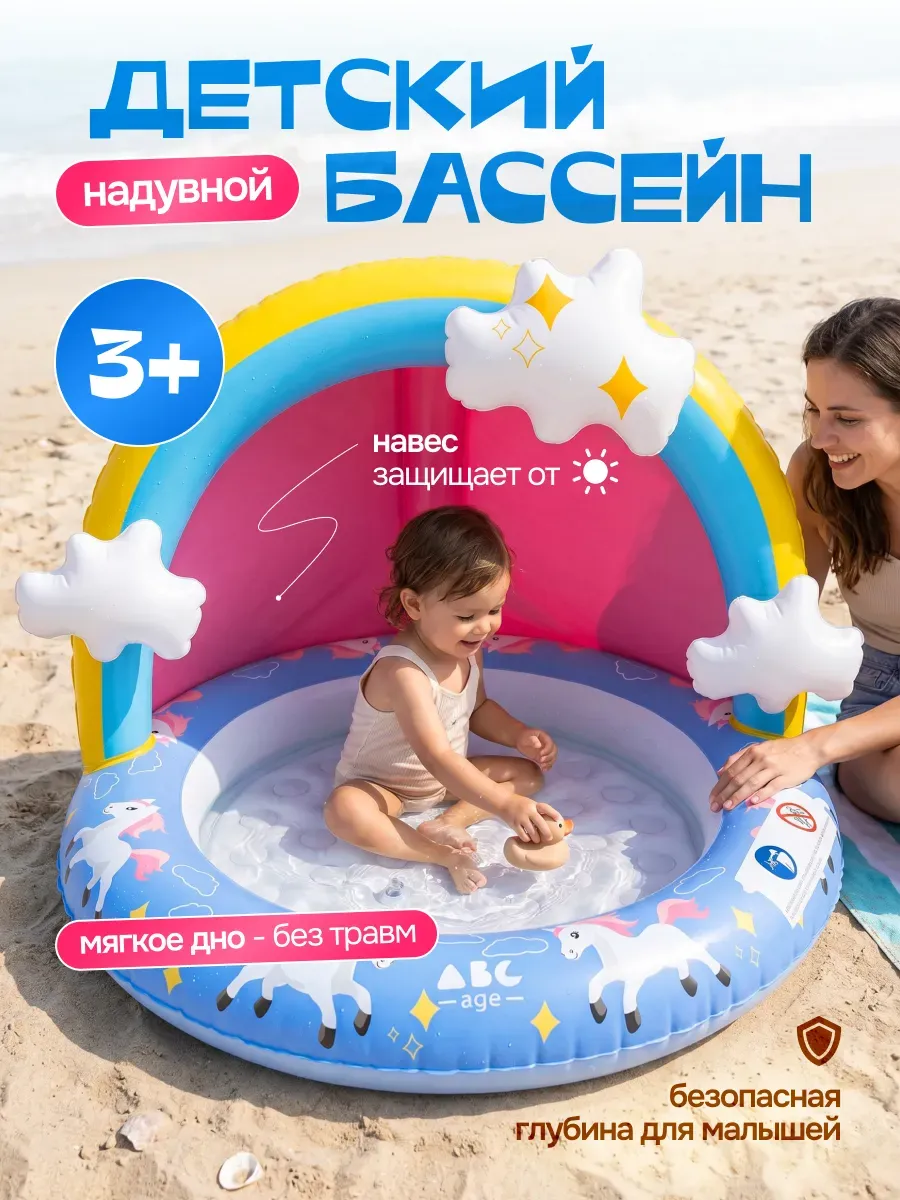 Бассейн надувной детский радуга