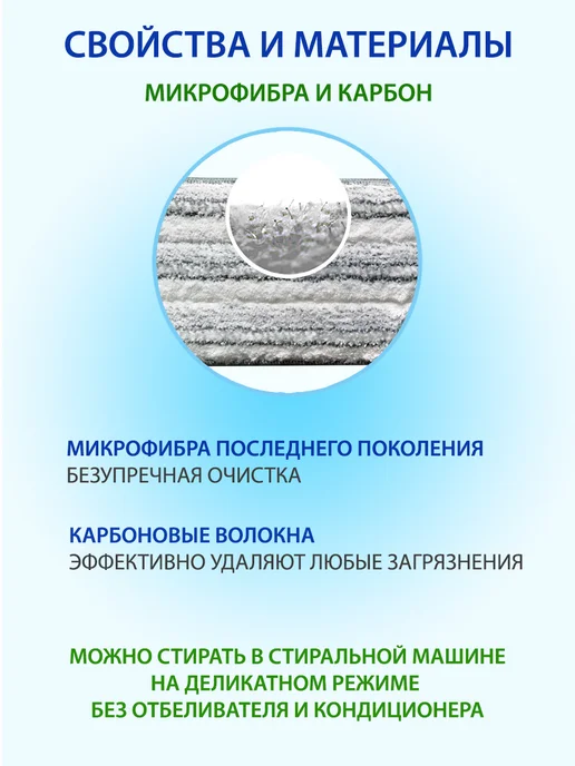 Белый кот - White cat Насадка на швабры из микрофибры, белый, фото 5