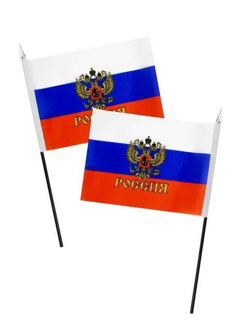 Josef Otten Флажки России с гербом 22,5х15 см 10 штук, 22.5x15 см, фото 4