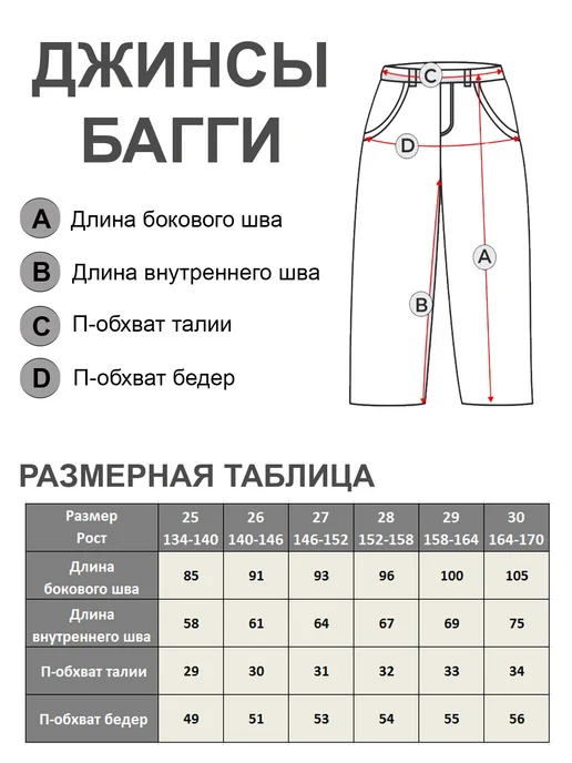 Страна Детства Джинсы широкие багги на резинке, черный, фото 4