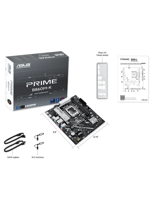 Asus Материнская плата PRIME B860M-K LGA1851 Intel B860 mATX RTL, 2 шт, фото 2
