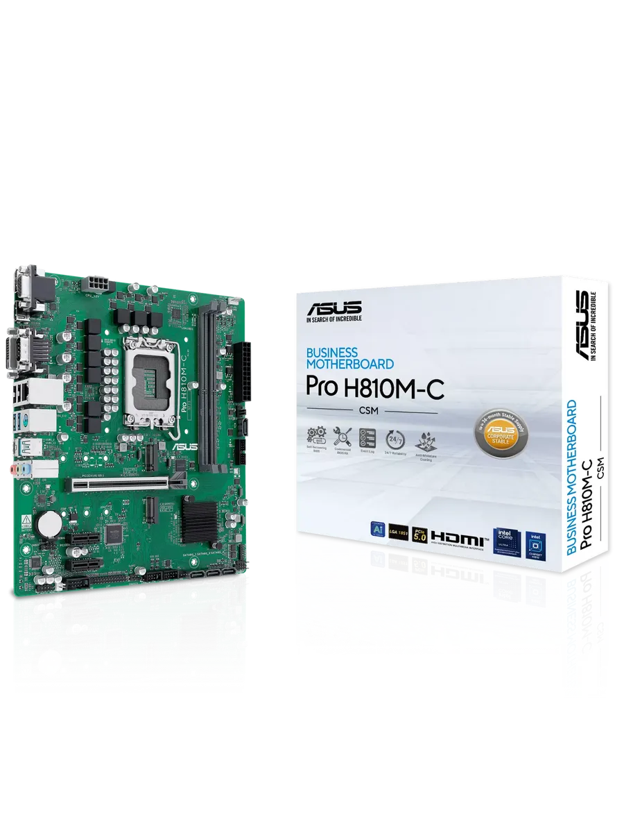 Asus Материнская плата PRO H810M-C-CSM LGA1851 Intel H810 mATX RT
