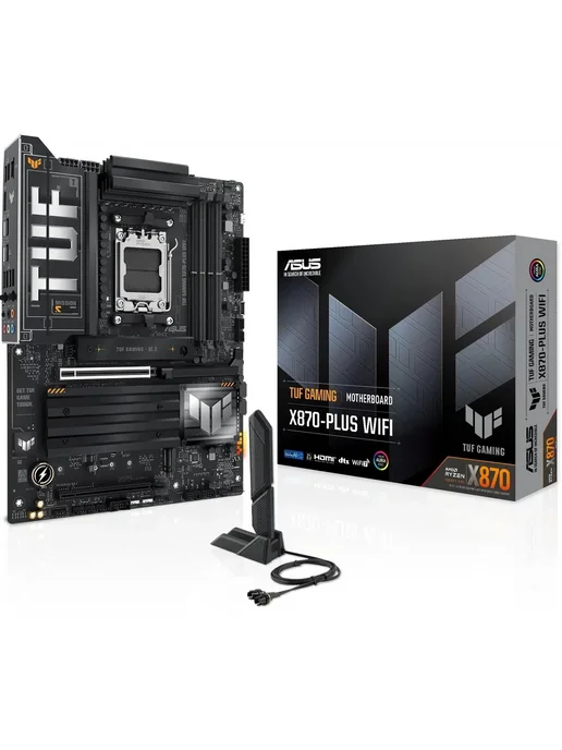 Asus Материнская плата TUF GAMING X870-PLUS WIFI AM5 AMD X870 ATX, WIFI AM5 AMD X870