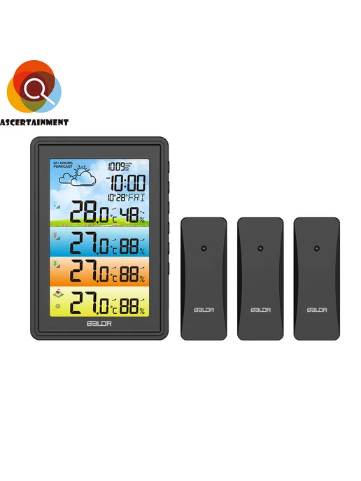 ASCERTAINMENT Метеостанция BALDR с 3 каналами и LCD-экраном, вариант