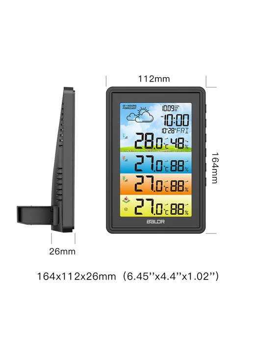 ASCERTAINMENT Метеостанция BALDR с 3 каналами и LCD-экраном, вариант, фото 4