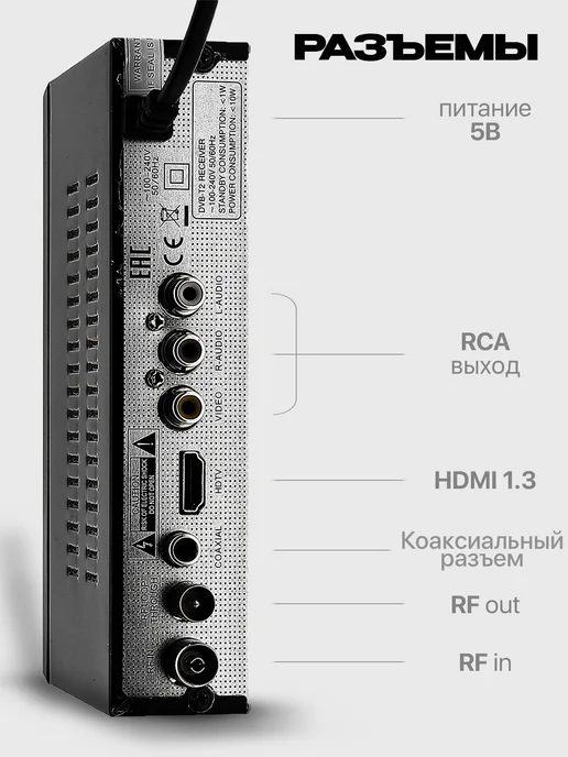 Орбита Цифровая приставка для телевизора OT-DVB02, черный, фото 2
