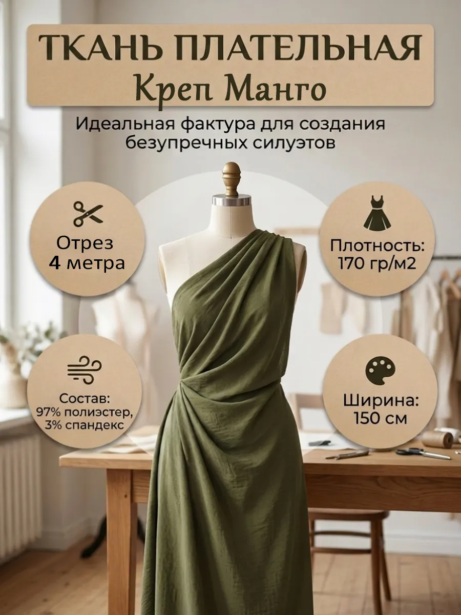 Манго цея ткань 4 метра