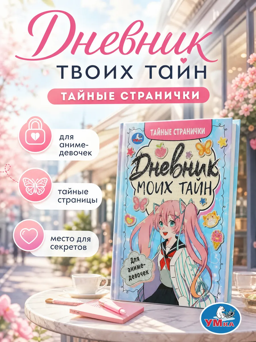 Книга для девочек аниме секрет подарочная с иллюстрациями