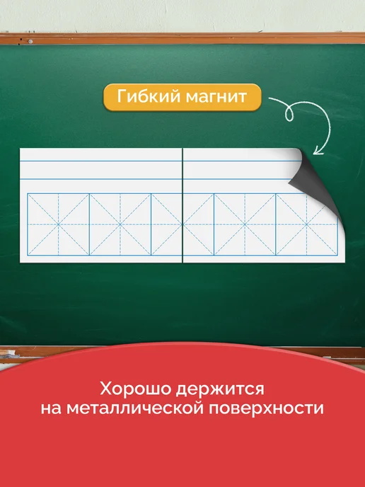 Выручалкин Разлиновка магнитная для доски Нотный стан, Маркерное магнитное поле иероглифов, фото 3