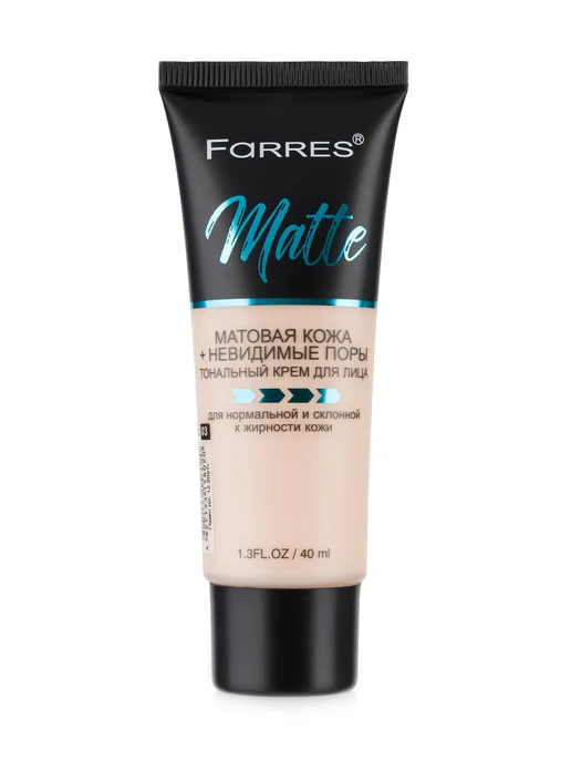 FARRES Тональный крем матовый, тон 03 натуральный, бежевый, фото 7