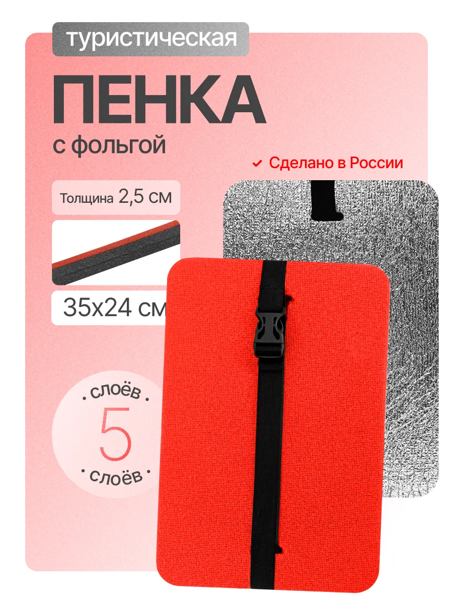 Сидушка туристическая с фольгой 5-ти слойная