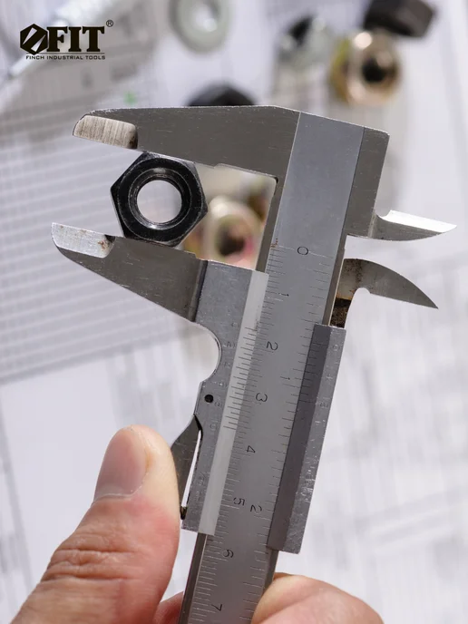 FIT FINCH INDUSTRIAL TOOLS FIT Штангенциркуль металлический нержавеющий 25 см в кейсе, серый, фото 6