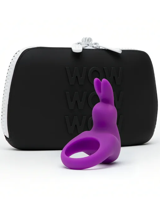 Happy rabbit Виброкольцо с кейсом, фиолетовое, фиолетовый