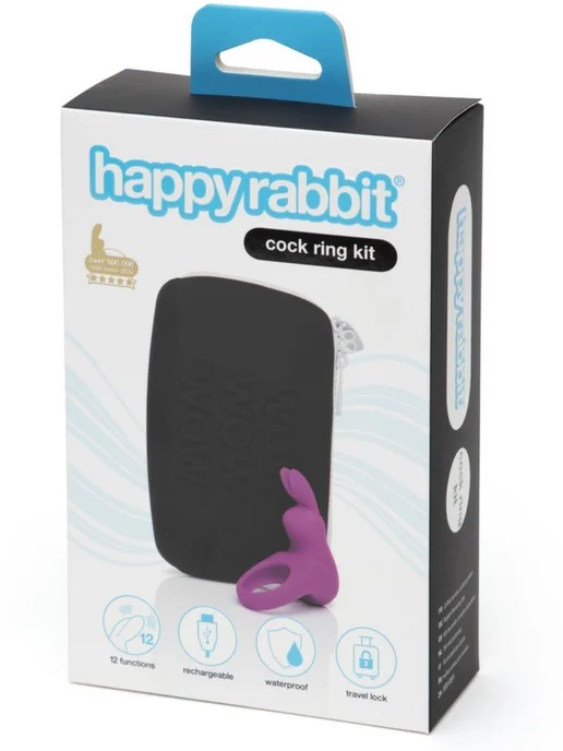 Happy rabbit Виброкольцо с кейсом, фиолетовое, фиолетовый, фото 2
