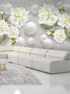400х270 Фотообои 3D шары и белые цветы Ах, Уют! 334903487 купить за 4 698 ₽ в интернет‑магазине Wildberries