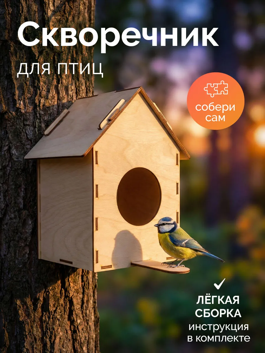 Скворечник-конструктор для птиц деревянная