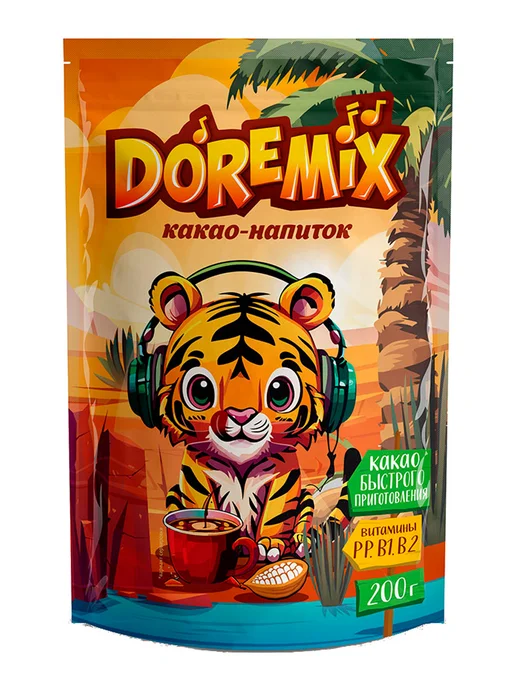 DoReMix Какао-напиток растворимый Доремикс с сахаром 200 гр, 5 шт, 200 г, 5 шт, фото 2
