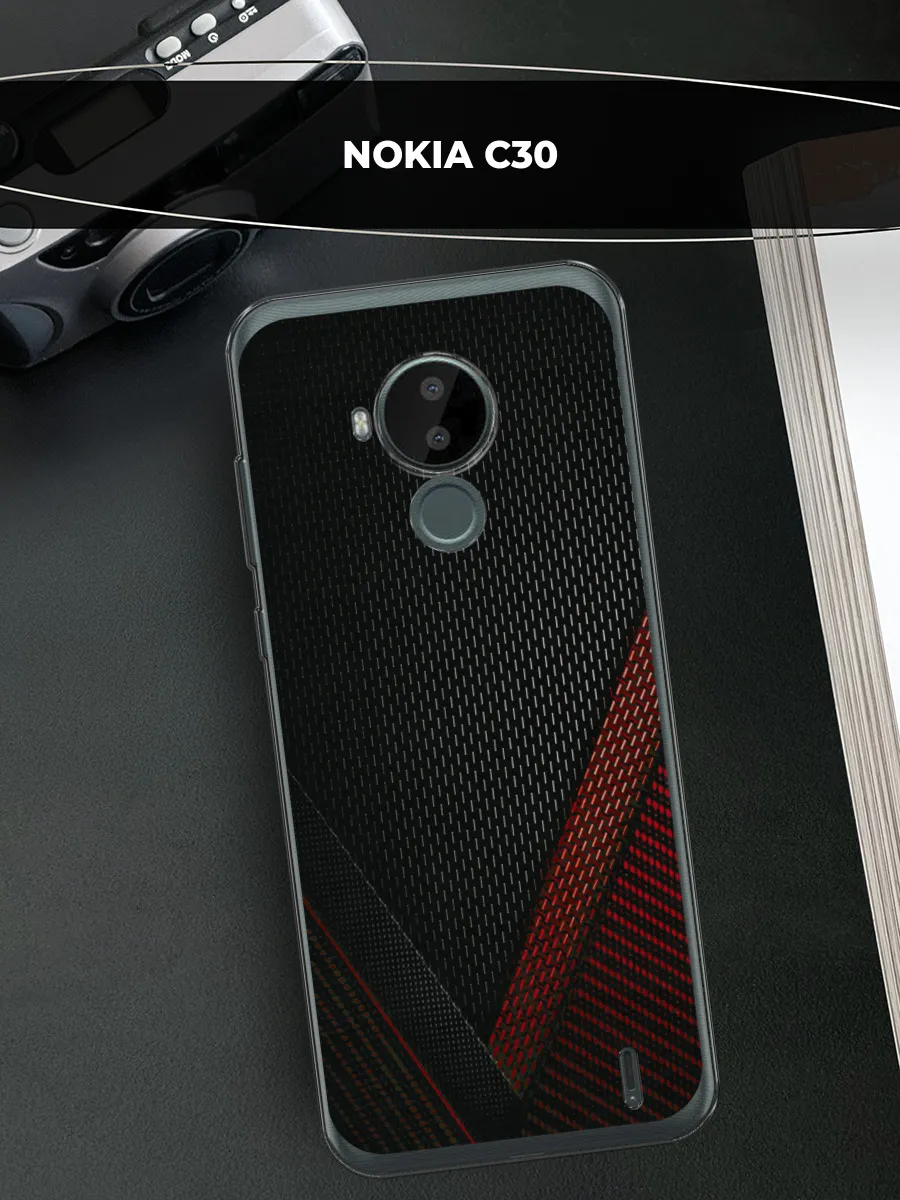 Чехол на Nokia C30 карбон
