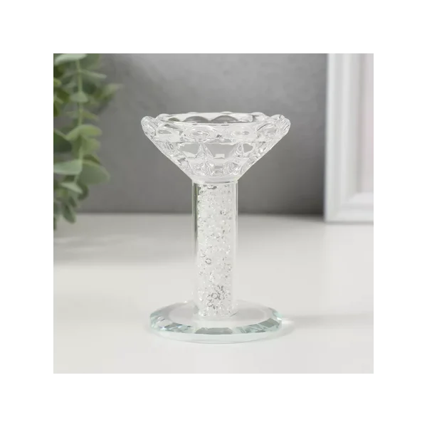 Подсвечник на свечу Цветущий в стразацветок