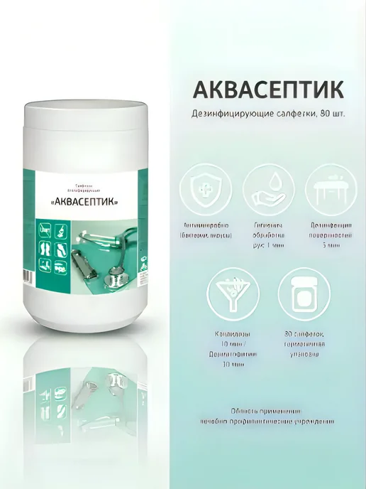 ООО "НПФ "Геникс" Аквасептик салфетки дезинфицирующие 80шт, 80 шт