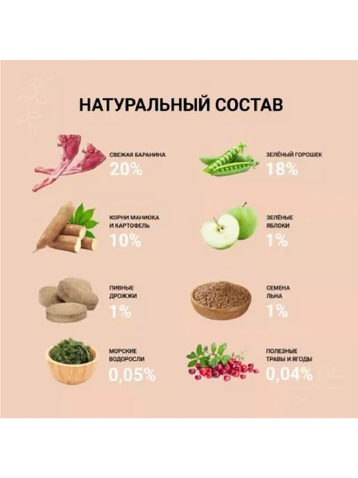 Сухой корм Ownat Grain Free для собак, беззерновой, взрослые, ягненок, 3 кг, фото 3