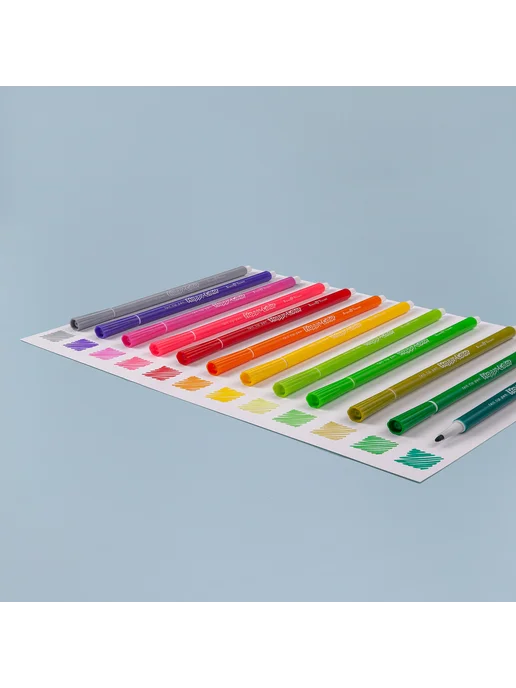 BRUNO VISCONTI Фломастеры для рисования на водной основе 12 шт HAPPYCOLOR, 18 шт, фото 3