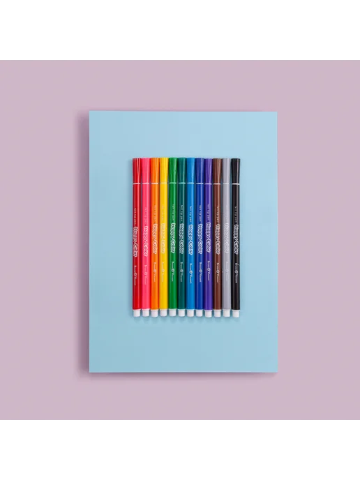 BRUNO VISCONTI Фломастеры для рисования на водной основе 12 шт HAPPYCOLOR, 12 шт, в упаковке 110 г, фото 8
