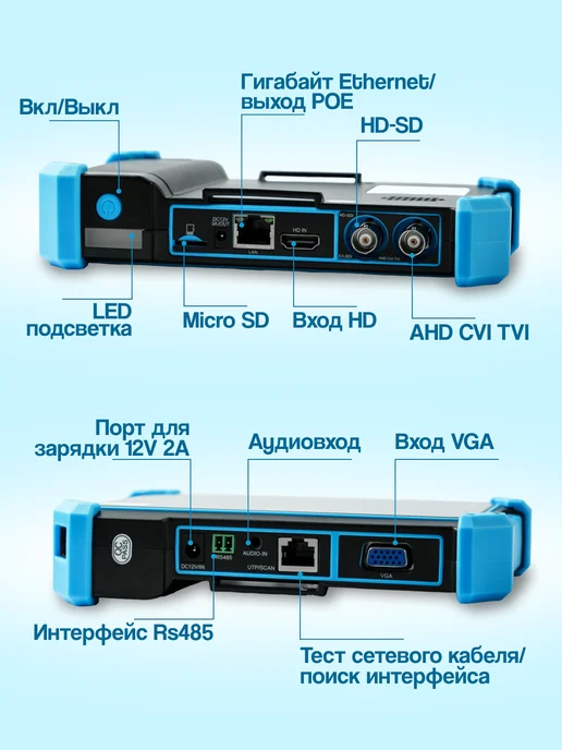 Fiestaelectronics Видеотестер настройки видеонаблюдения AHD CVI TVI IP, вариант, фото 2