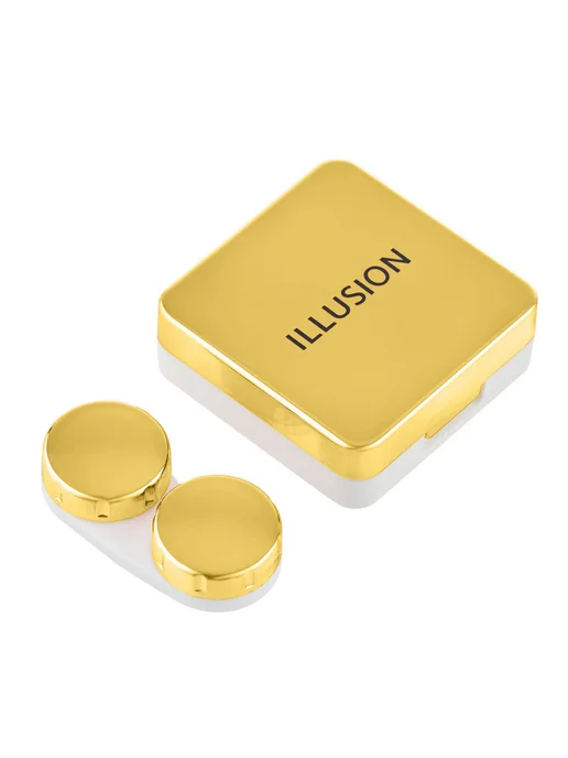 ILLUSION Контейнер дорожный для линз контактных 5 в 1 с зеркалом, желтый, фото 6