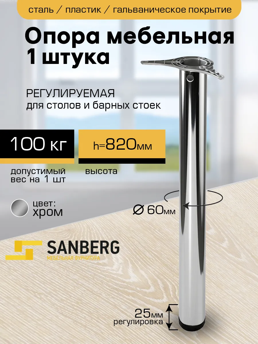 Ножки для стола кухонного металлические для барной стойки