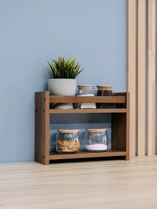 Mandarina.decor Полка настольная этажерка орех, коричневый, орех, фото 4