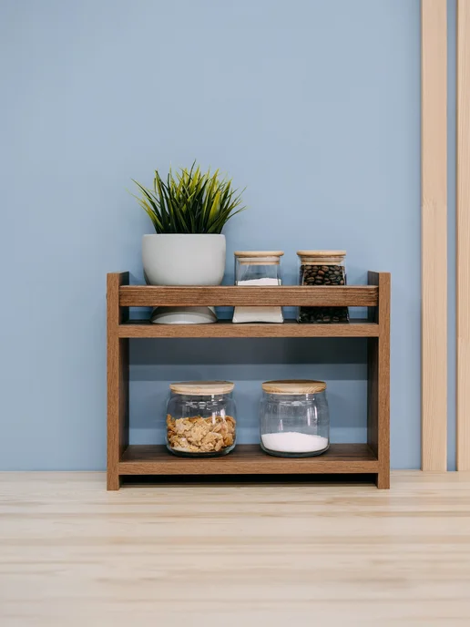 Mandarina.decor Полка настольная этажерка орех, коричневый, орех, фото 5