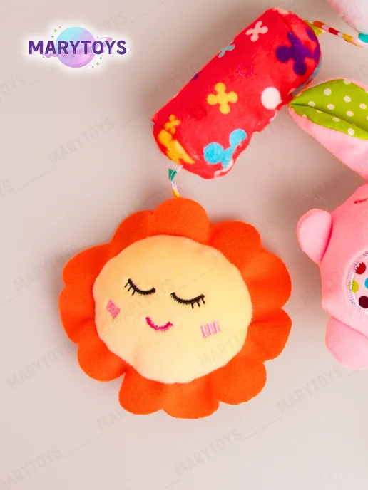 MaryToys Игрушка погремушка подвеска на кроватку коляску радуга, вариант, фото 6