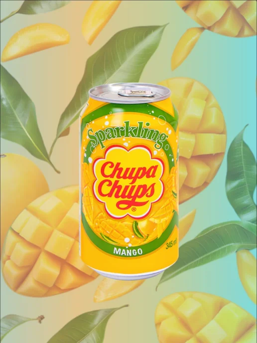 CHUPA CHUPS Напиток газированный со вкусом манго, 2 шт. по 345 мл, 2 шт, 345 мл, фото 2