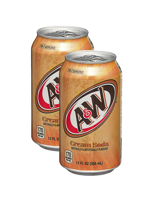 A&W Напиток газированный крем-сода, 2 шт. по 355 мл, 2 шт, 355 мл