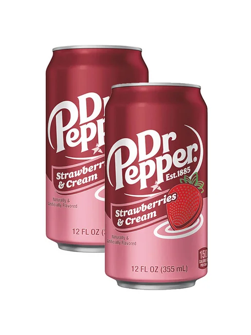 Dr Pepper Напиток доктор пеппер клубника и крем 2 шт. по 355 мл, 2 шт, 355 мл, фото 2