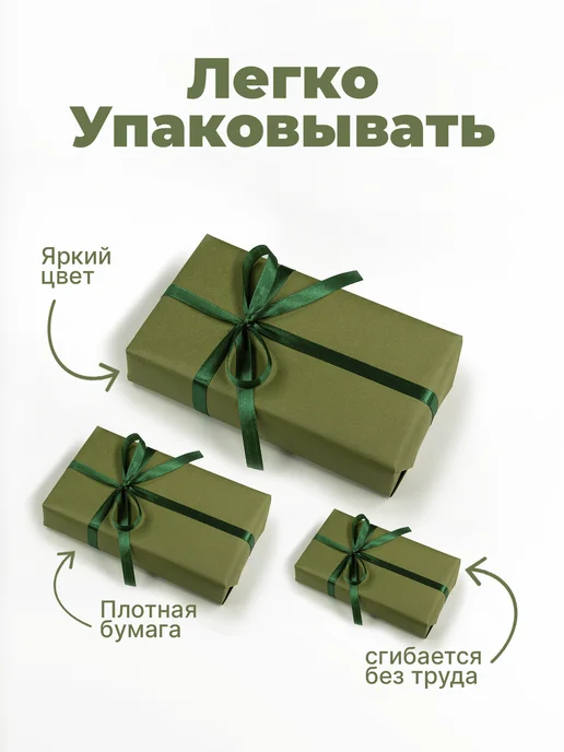 Мультипак Упаковочная бумага для подарков рулон, зеленый, фото 3