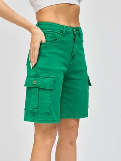 Шорты бермуды джинсовые удлиненные B.Waiting/AmadgeDenim/AMG 336032003 купить за 1 368 ₽ в интернет‑магазине Wildberries