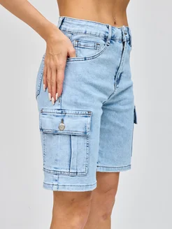 Шорты бермуды джинсовые удлиненные B.Waiting/AmadgeDenim/AMG 336032005 купить за 1 540 ₽ в интернет-магазине Wildberries