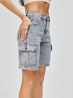 Шорты бермуды джинсовые удлиненные B.Waiting/AmadgeDenim/AMG 336032012 купить за 1 349 ₽ в интернет‑магазине Wildberries