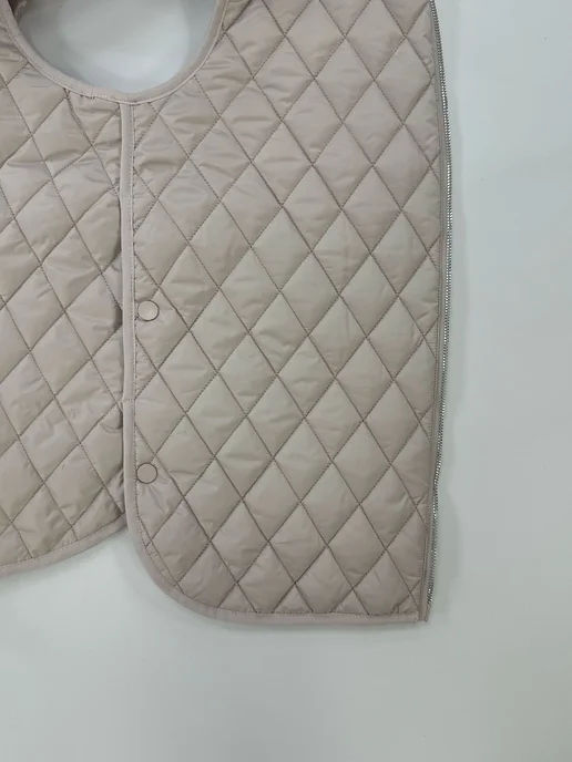 BLOOM Fashion Жилет утепленный стеганый большие размеры, бежевый, фото 4