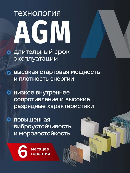 myway Аккумулятор для мотоцикла 12v 12ah квадроцикла, питбайка AGM, вариант, фото 3