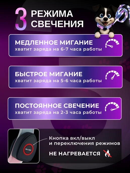 POPER HOME Светящийся поводок для собак, белый, фото 7