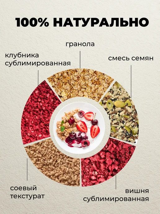 Yappi Гранола протеиновая без сахара с ягодами, 500 г, 500 г, фото 3