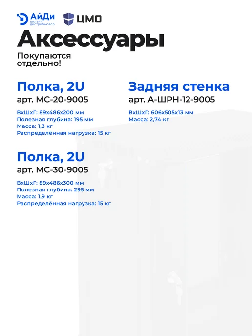 ЦМО Телеком-шкаф настенный 12U для офиса, черный, фото 5