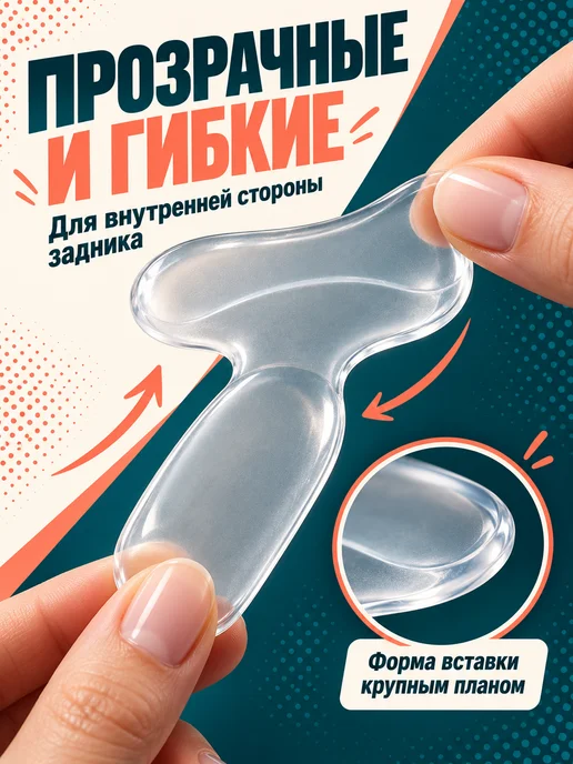 Foot Fusion Гелевые вкладыши в туфли пяткоудерживатели от натирания, вариант, фото 5