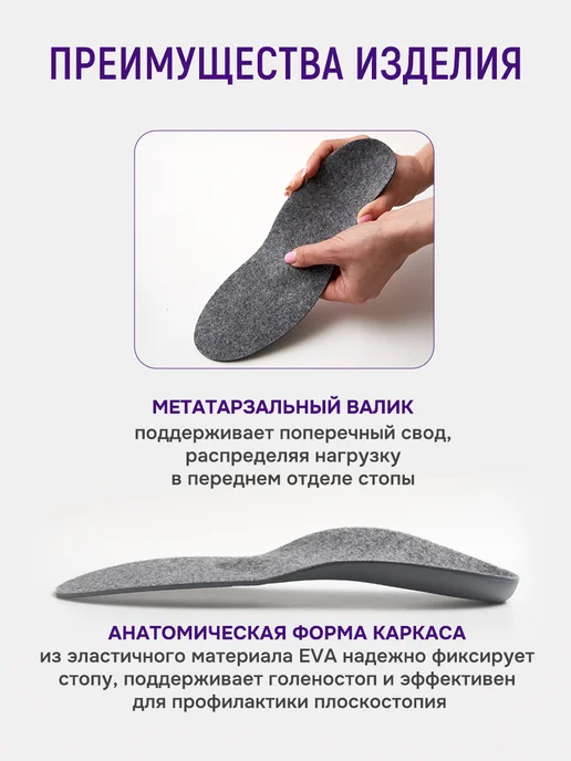 Крейт Стельки ортопедические зимние утепленные, серый, фото 5