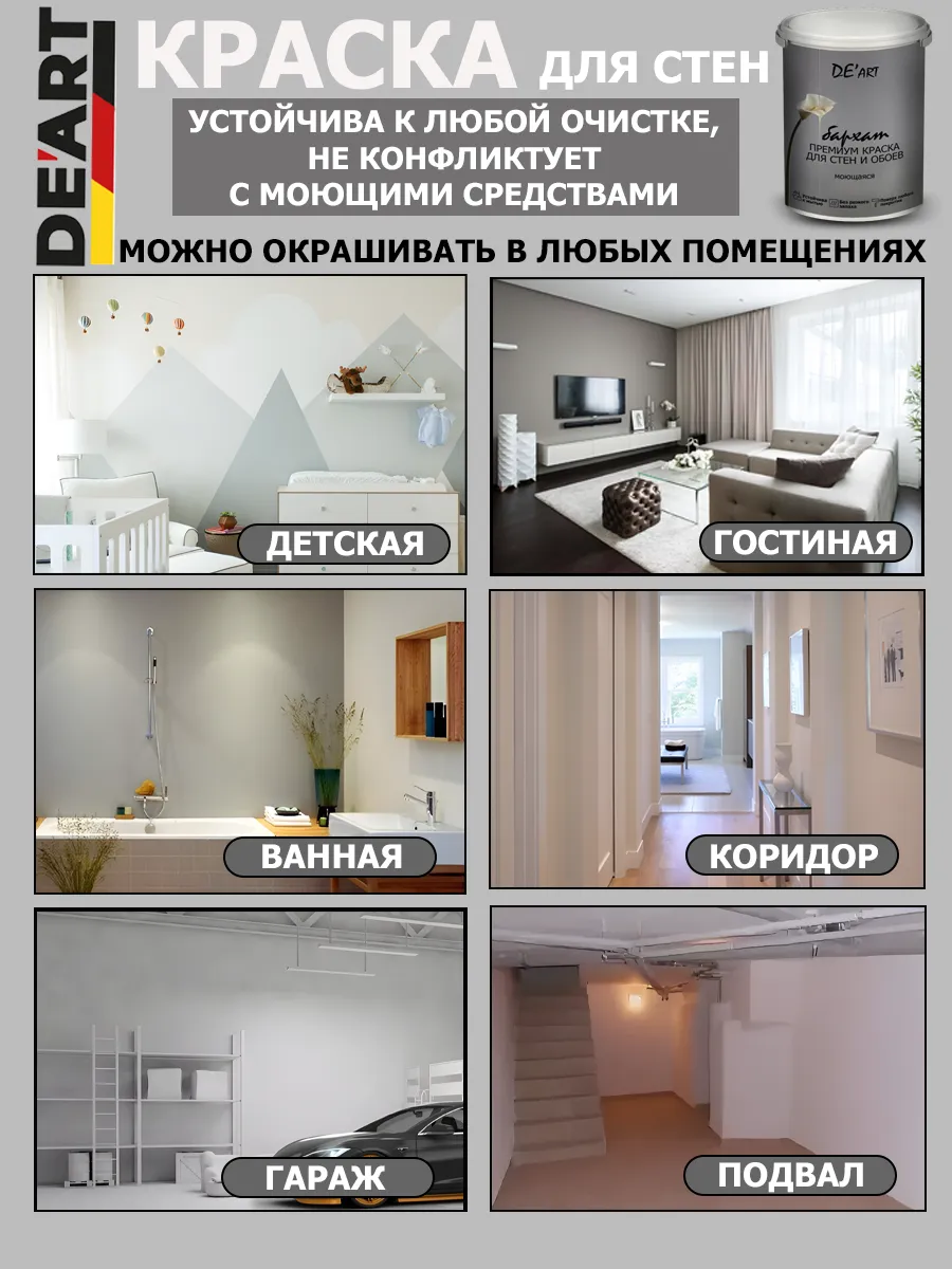 Краска для стен 7,3 кг, пудровый фото 2