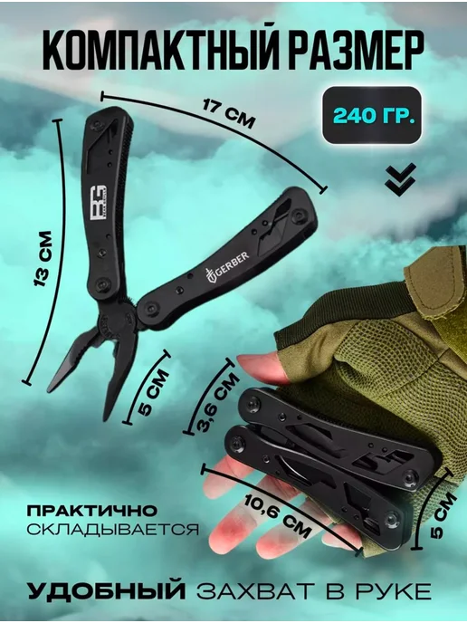 Многофункциональный инструмент подарочный набор мужу 2025, черный, фото 7